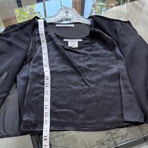 Jonathan Martin  Black Semi Sheer Blouse with satin like crop tank never worn.